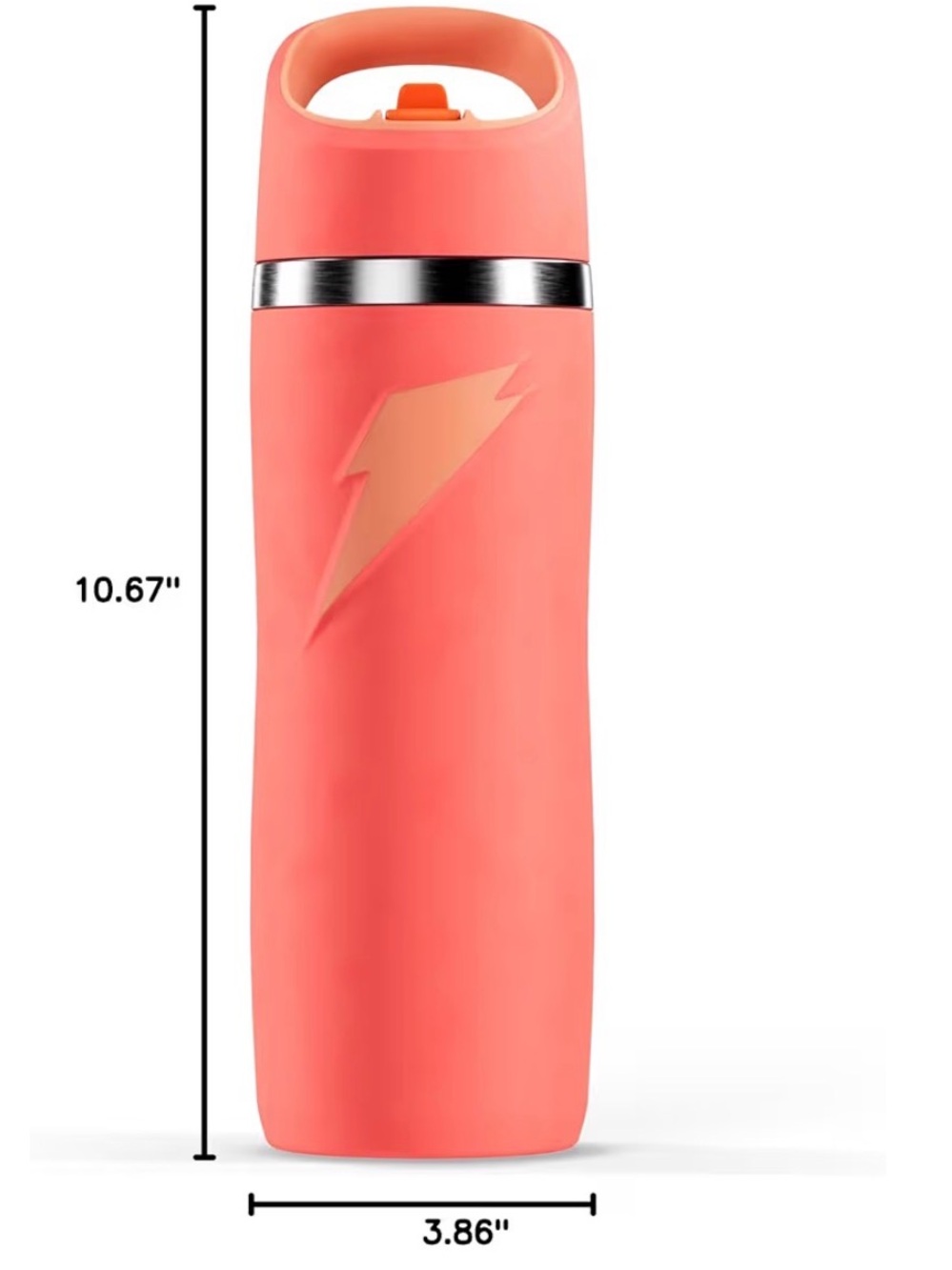 Coral Insulated Travel Bottle with Secure Stainless Accent